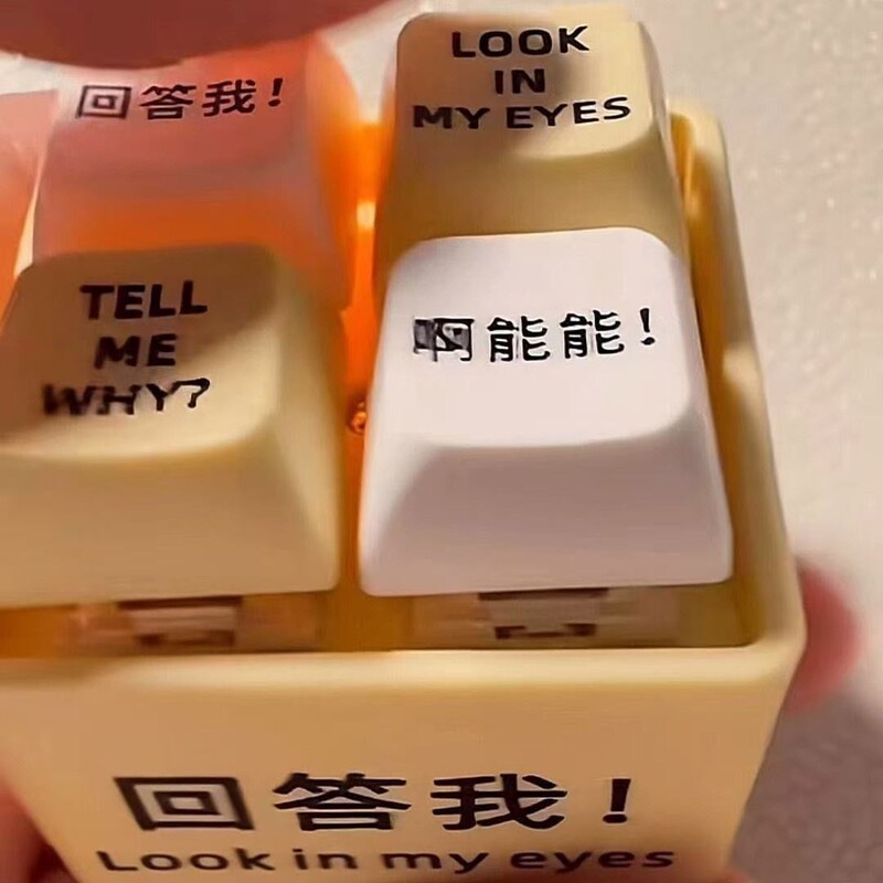 回答我 lookmyeyes 解压按键玩具发声语音钥匙扣小键盘发音发光|undefined