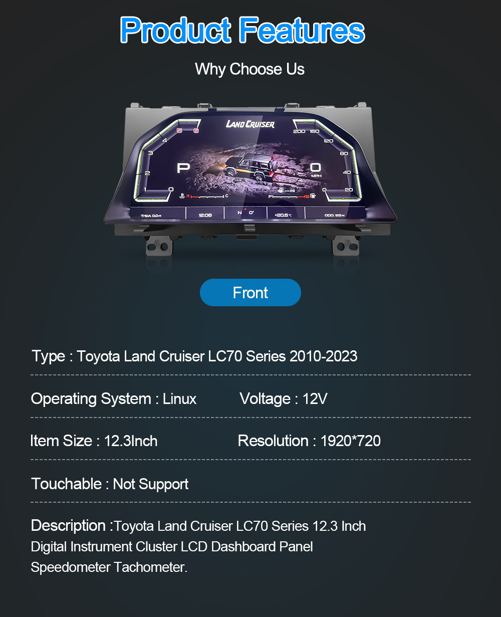 Suitable for Toyota Land Cruiser Lc70 Lcd Instrument Panel Old to New Upgraded Car-Specific Instrument Panel
