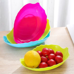 Creative leaf-shaped plastic fruit plate candy color fashion fruit plate cold dish dish seeds melon seeds snack dried fruit plate