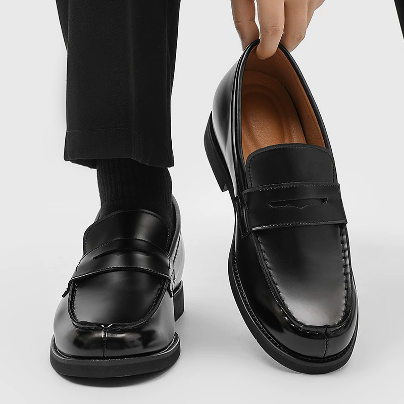 Новые мужские лоферы-дерби без шнуровки, деловые, повседневные, в британском стиле, кожаные, G036-J
