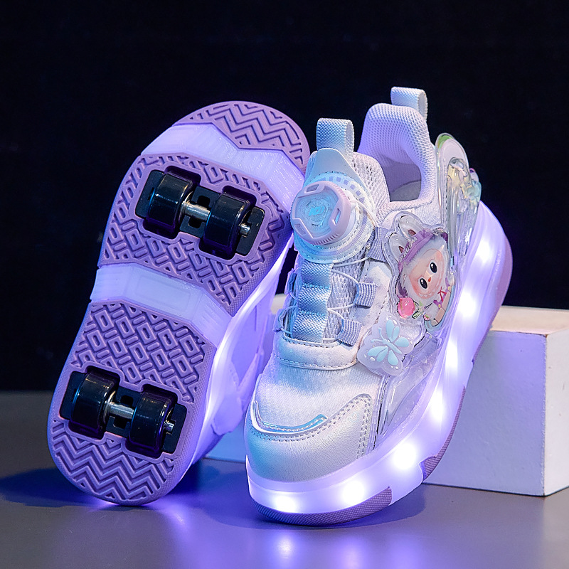 Cartoon Children's Heelys Shoes for Girls, Eight-Wheel Skates for Primary School Girls, Four-Wheel Sports Roller Skates Manufacturers Wholesale
