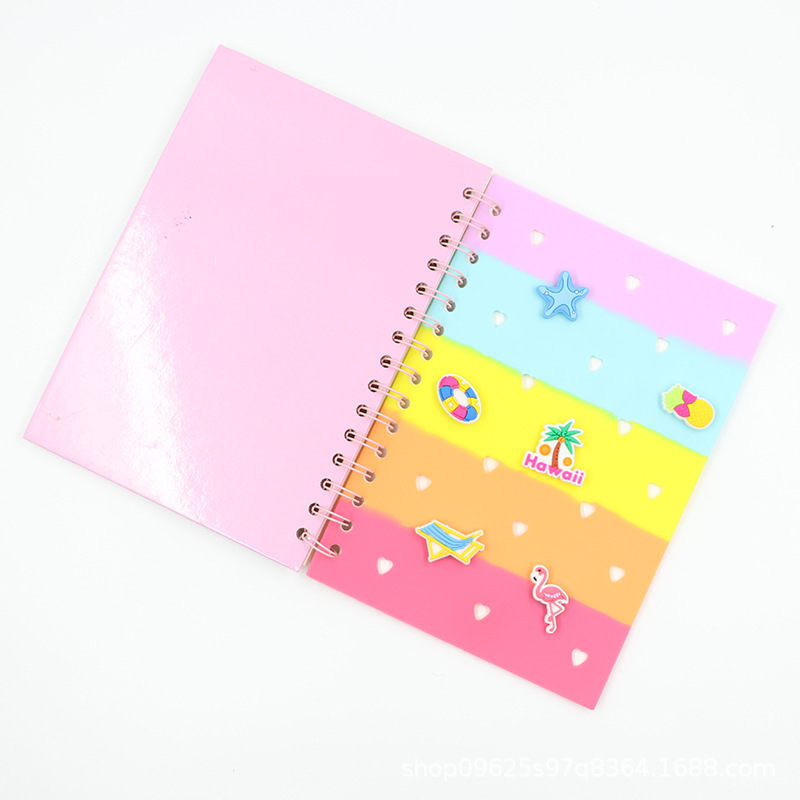 Flamenco transfronterizo agujero de silicona agujero dibujos animados decompresar playa DIY creativo océano playa cuaderno de notas