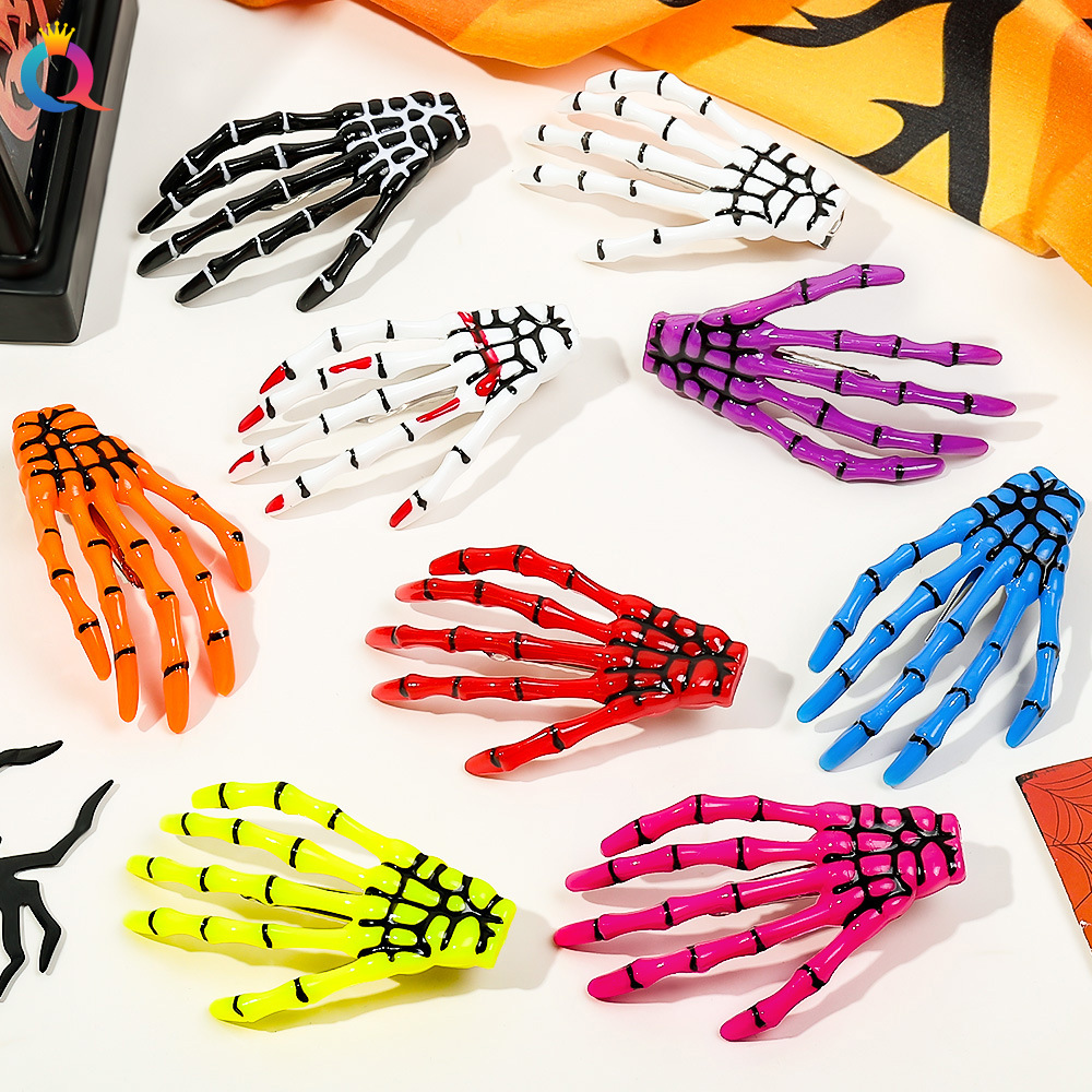 11g Weight Hair Clip Hair Accessories Type 1 Piece Quantity Daily, Festival Occasion Alloy Material Halloween Festival Ghost Hand Pattern Women's Gender Hip-Hop Style Halloween Hip-Hop Women's Ghost Hand Alloy Hair Clip 1