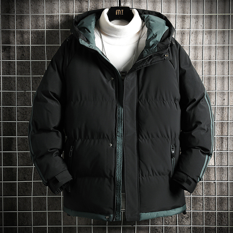 Chaqueta Acolchada con Capucha para Hombre de Poliéster Térmica y Cortavientos para Invierno image 7