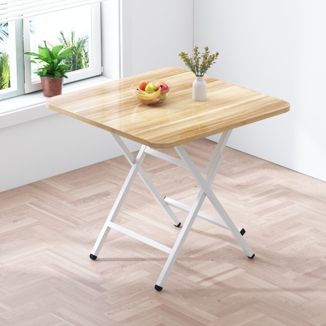 Mesa plegable, mesa de comedor casera, mesa de comedor portátil simple, mesa cuadrada de alquiler, mesa cuadrada simple de comedor
