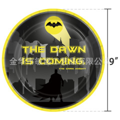スポット漫画バットマンマーウィ使い捨て紙コップ紙皿テーブルクロステーマ誕生日旗パーティー食器装飾
