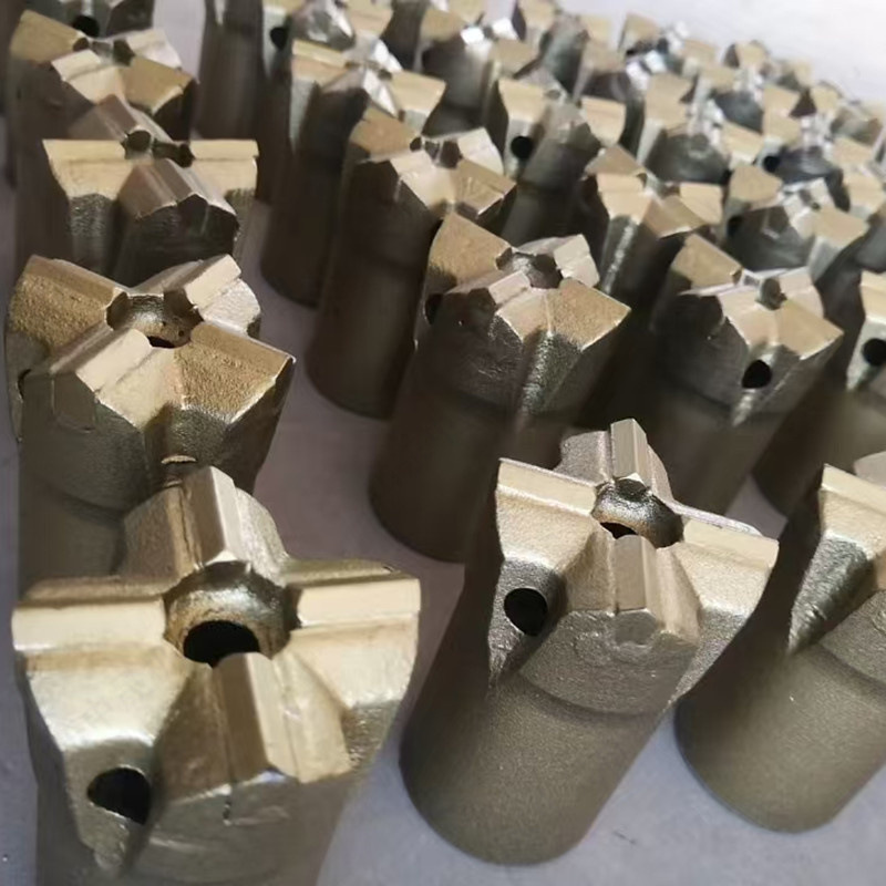 中晟矿用钻头 Φ28一字钻头 冷压铜焊球齿钻头钻具钎杆