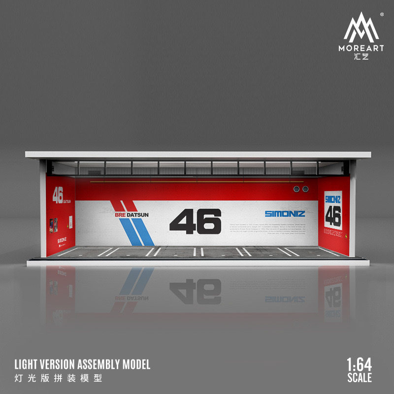 Escena 1:64 garaje de estacionamiento subterráneo modificado RV modelo de coche caja a prueba de polvo con montaje de luz LED