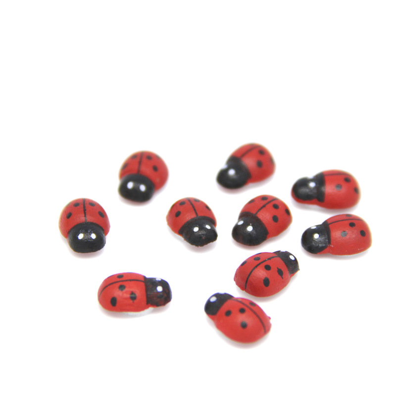Micro landscape mini ladybug wooden beetle cartoon Beetle Moss micro landscape fleshy ornaments