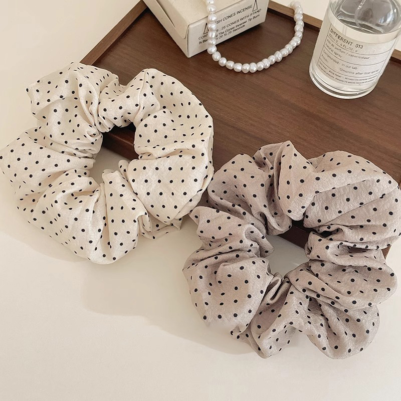 Cream coreana punto de ondulación intestino grueso cabeza cuerda de cabello para mujeres 2025 nueva cuerda de cabello de pellizco correa de cabello alta tocado de cola de caballo