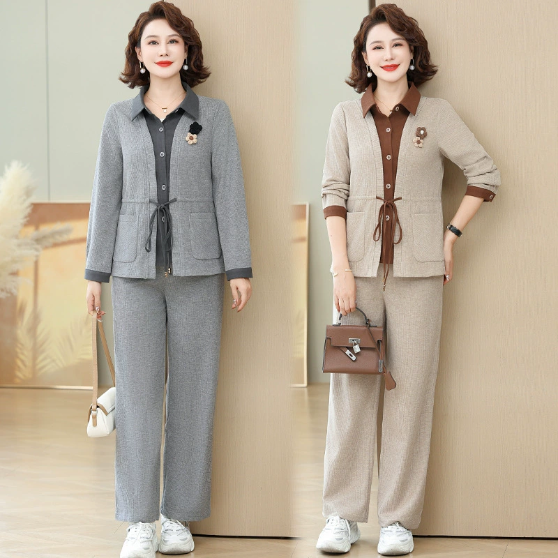 Темперамент мамы среднего возраста пальто с короткими длинными рукавами.