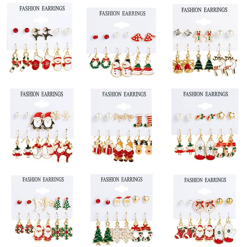 Earrings, creative set for elderly, European style