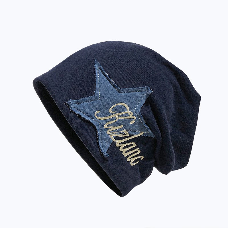 Algodón universitaria americana sombrero de pila de viento para mujeres otoño y invierno nicho de marea inins estrella gorro de protección de orejas gorro de luna