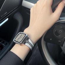 细女小众镶钻金属表带i适用于applewatch苹果手表watch8代67543se