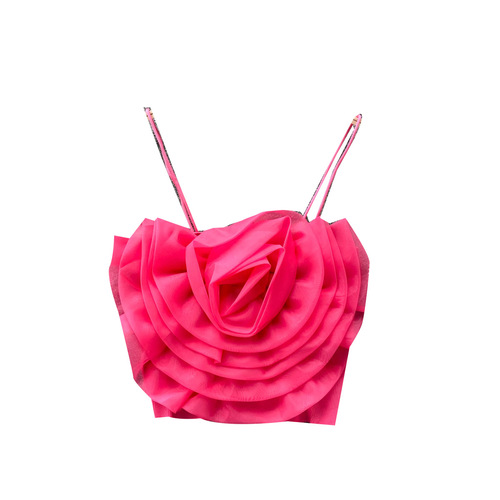 Pure desire flower camisole women's summer design niche sexy hottie temperament outer wear holiday style short top