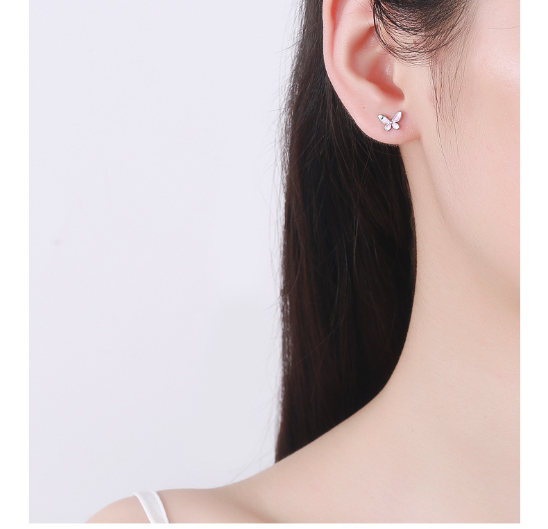 Daily Occasion 925 Sterling Silver Material 1 Pair 925 Sterling Silver 925 Sterling Silver Earrings Butterfly Screw Backs Small Stud Earrings