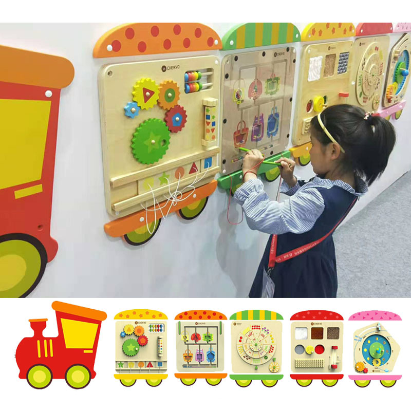 Kindergarten Wall Games Puzzle Corridor Wall Toys Children Early Education Construction Class Wood Cognition