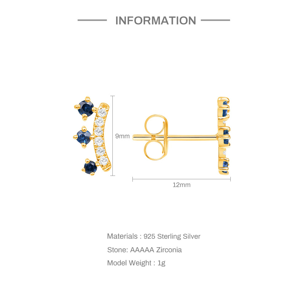 Fashion Geometric Sterling Silver Plating Zircon Ear Studs 1 Pair