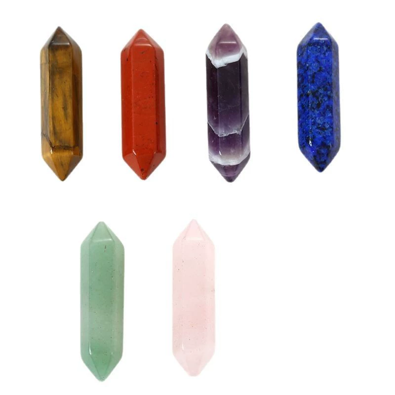 Органический агат шестигранный gemstone с аметистом, пуля, природная руда для йоги, оптом