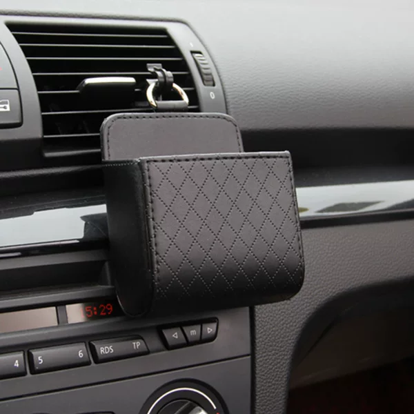 Car Supplies Air Outlet Storage Bag Car Leather Multi-functional Storage Box Air Outlet Mobile Phone Holder Storage Box Bag