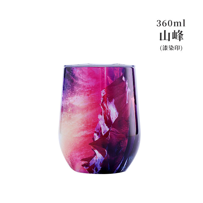 Taza de cáscara de huevo transfronteriza, taza de vino tinto de acero inoxidable de doble capa, taza de agua de gran barriga, taza de huevo al vacío en forma de U, taza termo, taza de cáscara de huevo