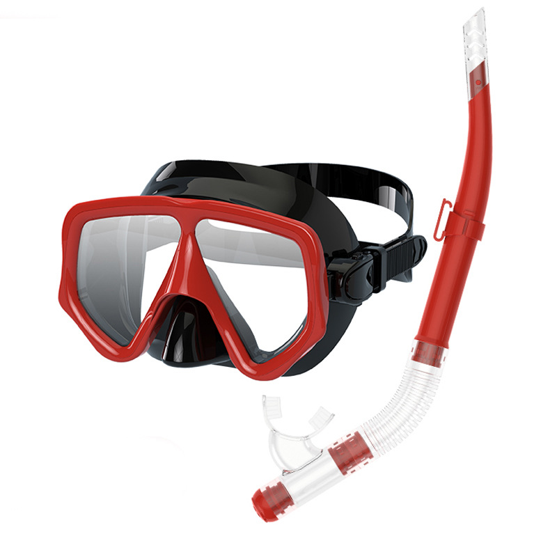 New Diving Goggles Hd Anti-Fog Large Field of View Semi-Dry Snorkel Snorkeling Two-Piece Set Diving Equipment