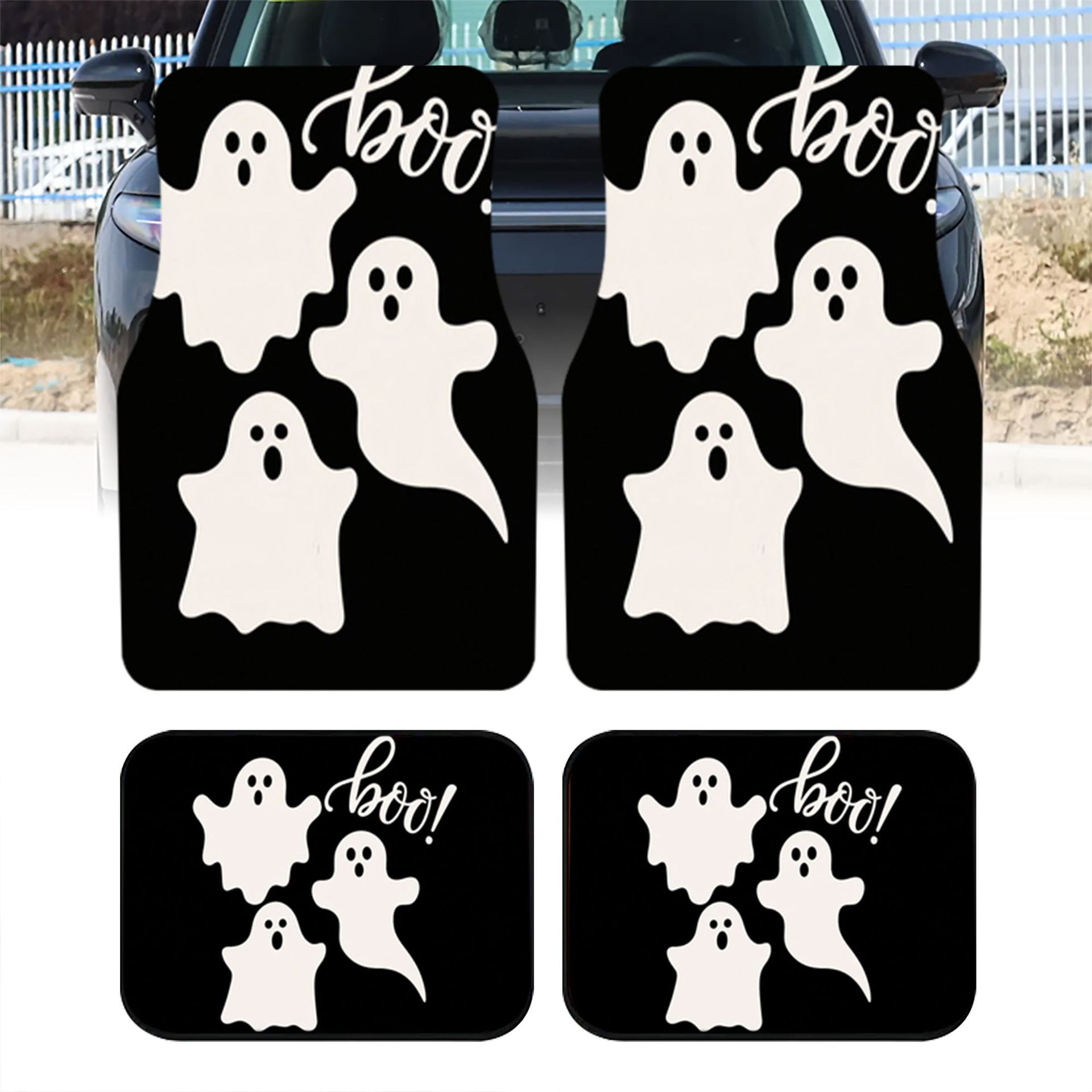 New cross-border Halloween-themed cartoon decorative car floor mats, easy to maintain and wear-resistant, available for drop shipping