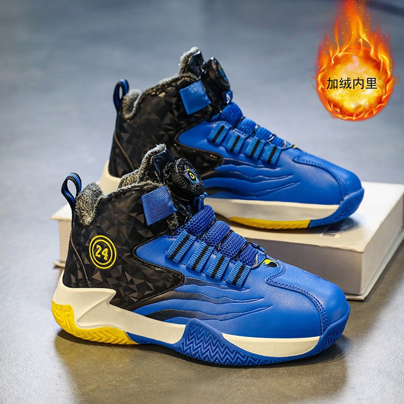 Zapatos de baloncesto de alto nivel para niños otoño y invierno, zapatos de corrida antideslizantes para niños, zapatos de algodón para niños, zapatos deportivos profesionales