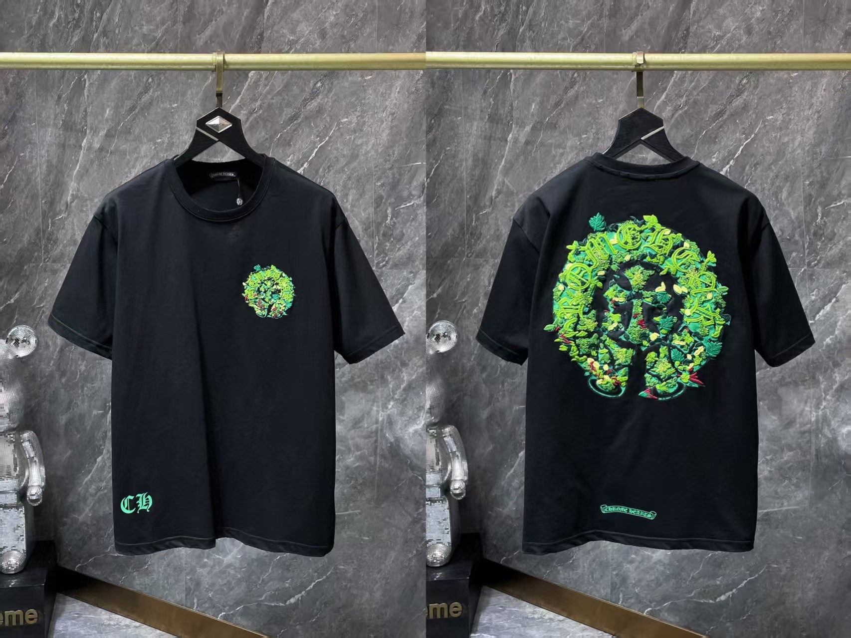 Chrome Heart 24 nuevo Crocodile de verano de moda europea y americana camiseta de manga corta para hombres y mujeres