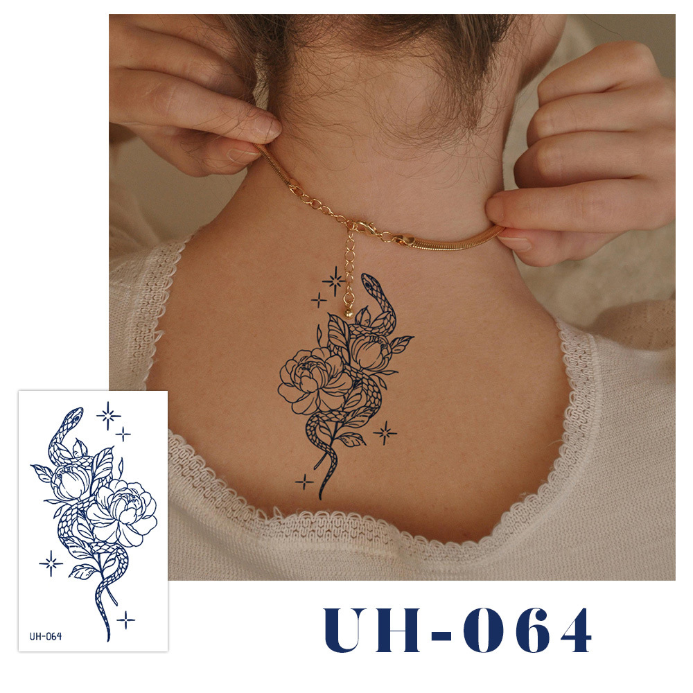 新しいジュースハーブタトゥーシール、半永久的、韓国で人気、原宿風、防水、ミニマルなタトゥーシール、英語文字