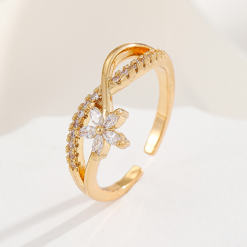 20g Weight Zircon Inlay Material Open Rings Classification 1 Piece Quantity Holiday, Banquet Occasion Copper Material Heart Shape, Crown, Flower Pattern Unisex Gender Inlay Design Lady Style Wholesale Jewelry Lady Heart Shape Crown Flower Copper Zircon Inlay Open Rings 13