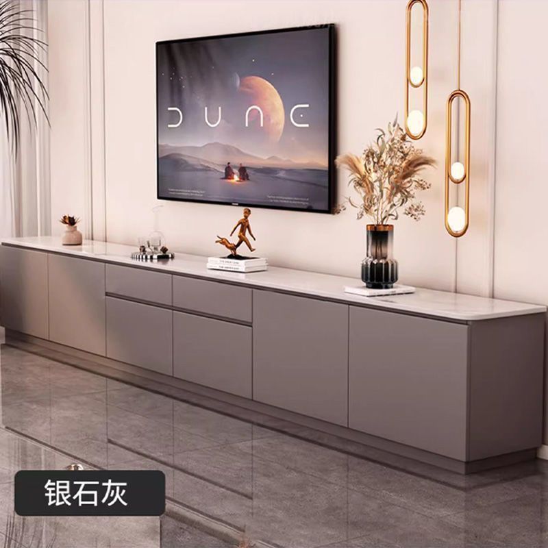 Yla岩板茶几实木电视柜欧式超长电视柜客厅家用落地收纳柜高款地|undefined