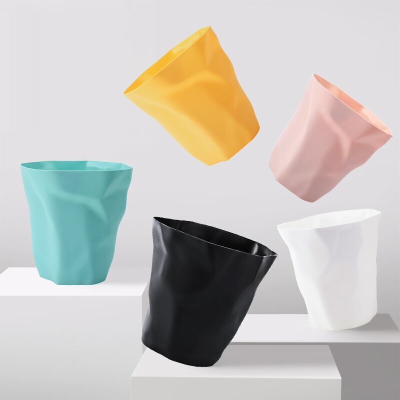 Popular Simple Ins Creative Pleated Trash Can Household Supermarket Dormitory Living Room Bathroom Creative Paper Basket Wholesale