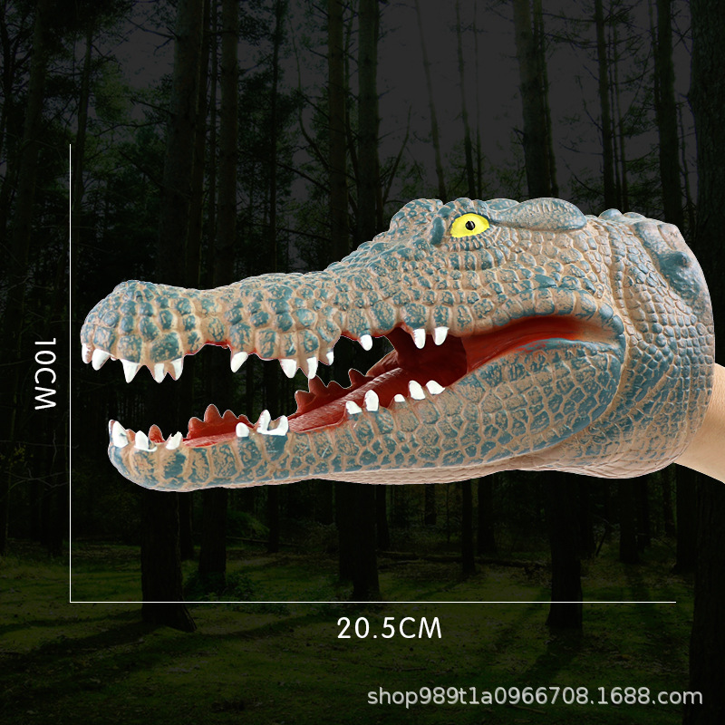 Guantes de títeres de mano de dinosaurio, goma blanda, tiranosaurio, triceratops, simulación de tiburón, modelo animal, puesto, brazo de tiburón, juguete transfronterizo