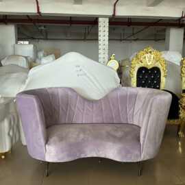 轻奢布艺三人弧形沙发婚庆沙发影楼展厅创意沙发酒店休闲沙发