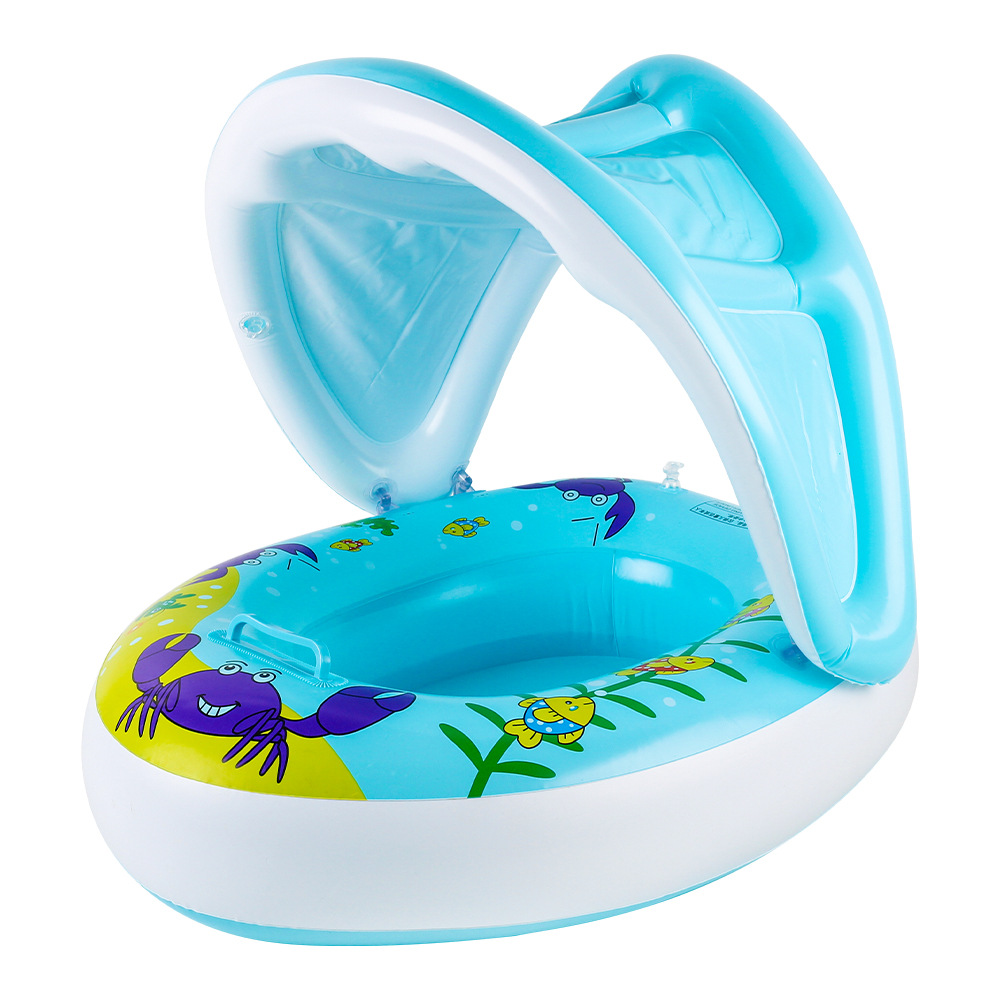 Xia Le bebé anillo de natación a prueba de sol con volante asiento de bebé barco cuerno barco hogar niños natación anillo piscina juguete