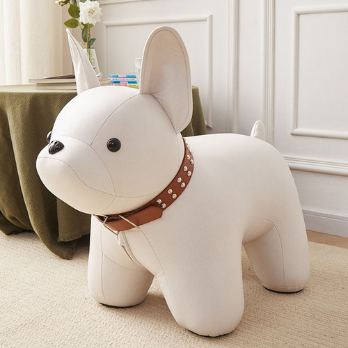 Cartoon Cute French Dog Dog Stool Children's Animal Shoe Changing Stool Internet Celebrity Living Room Light Luxury Home Door Stool