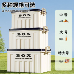 收纳箱家用大容量储物箱零食玩具整理箱衣服周转箱带盖提手塑料箱