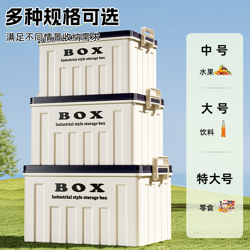 收纳箱家用大容量储物箱零食玩具整理箱衣服周转箱带盖提手塑料箱