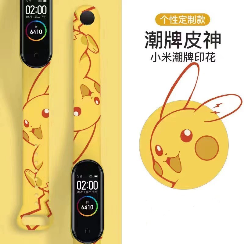 Подходящий ремешок для браслета Xiaomi 8/9 серия стикеры Pikachu серия смарт-браслет Xiaomi 4/5/6/7 запястный браслет точка