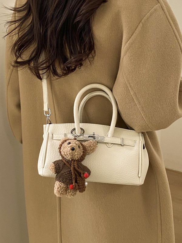 Bolso de nicho coreano nuevo producto de alto nivel lichi estampado bolso de mano Kelly de moda correa de pulsación de hebilla universal mochila