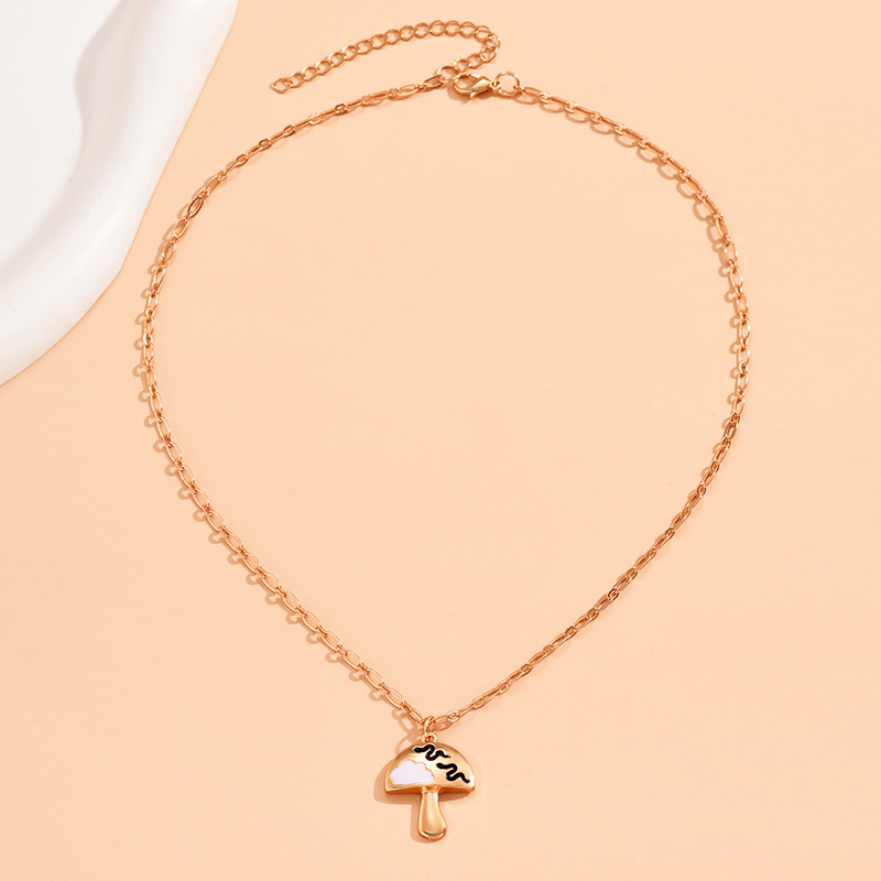 1 Piece Original Design Mushroom Alloy Enamel Plating Womenu0027S Pendant Necklace