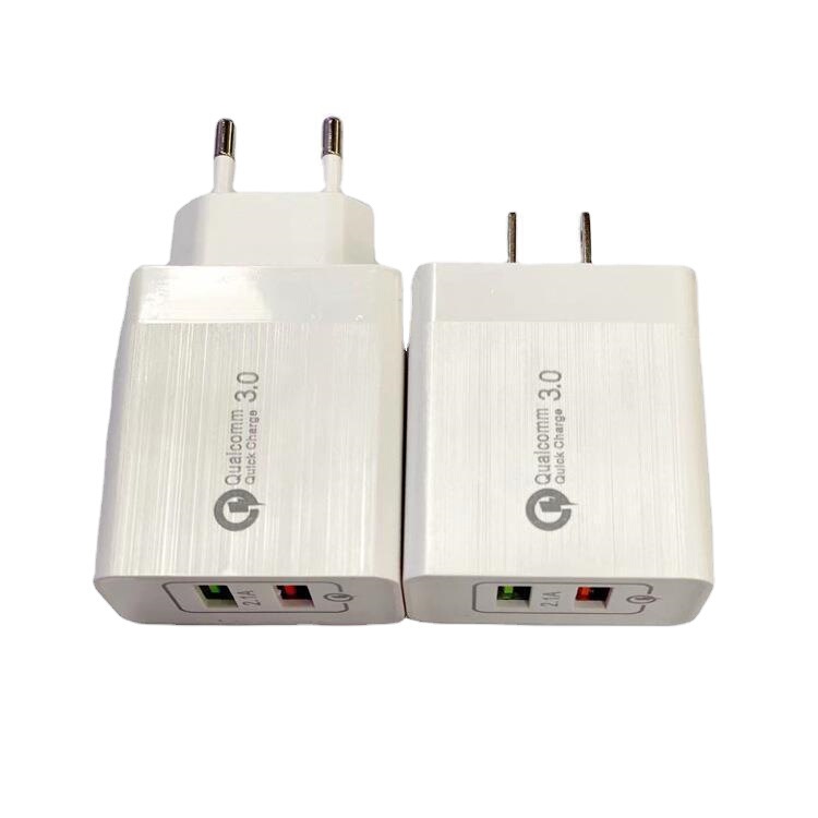 US 3usb Charger Qualcomm qc 3.0 Fast Charging Head QC3. 0 Fast Charging European Dual Port Charger