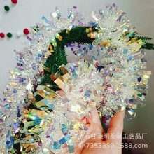 批发 圣诞节装饰彩条头箍配件生日派对布置节日炫彩毛条彩带加密