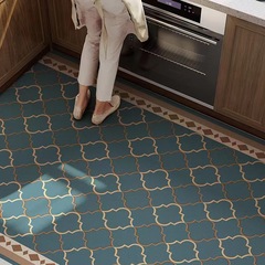 Kitchen mat, light luxury retro leather oil and water resistant foot mat for home, entry door mat, can be cut PVC carpet