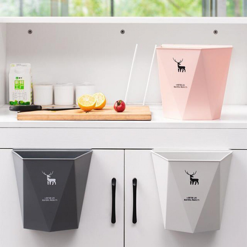 Kitchen Wall-mounted Trash Bin Household Cabinet Door Hanging Storage Barrel Hanging Waste Basket Creative Waste Sorting Waste Basket