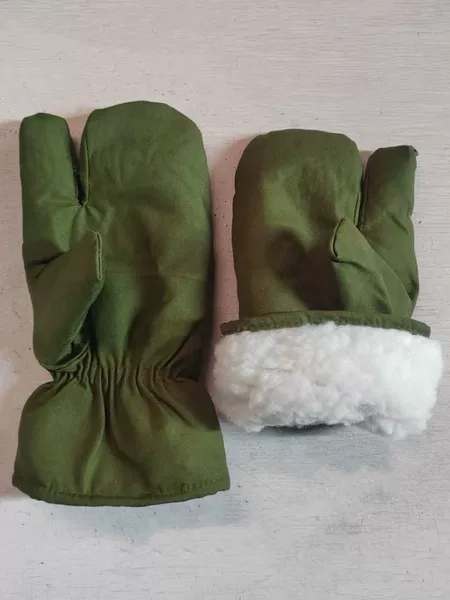 Three-Finger Cotton Gloves, Five-Finger Cotton Gloves, Polyester Cotton Gloves, Wear-Resistant, Thickened, Pure Polyester Cotton, Winter Thickened for Warmth