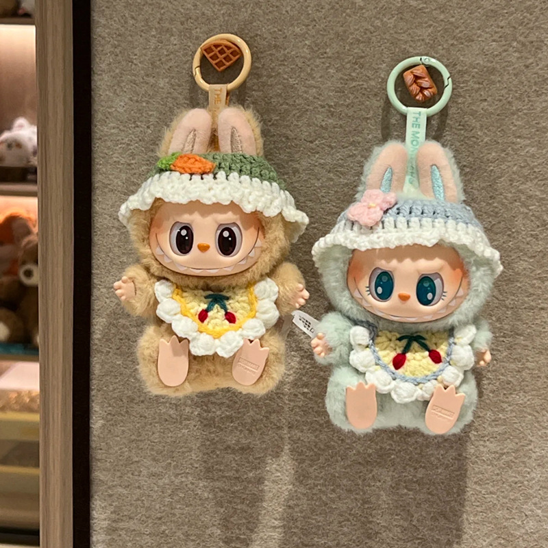 Labubu娃衣帽子玩偶娃衣头套超萌装饰娃娃衣服手工编织潮玩娃衣|undefined