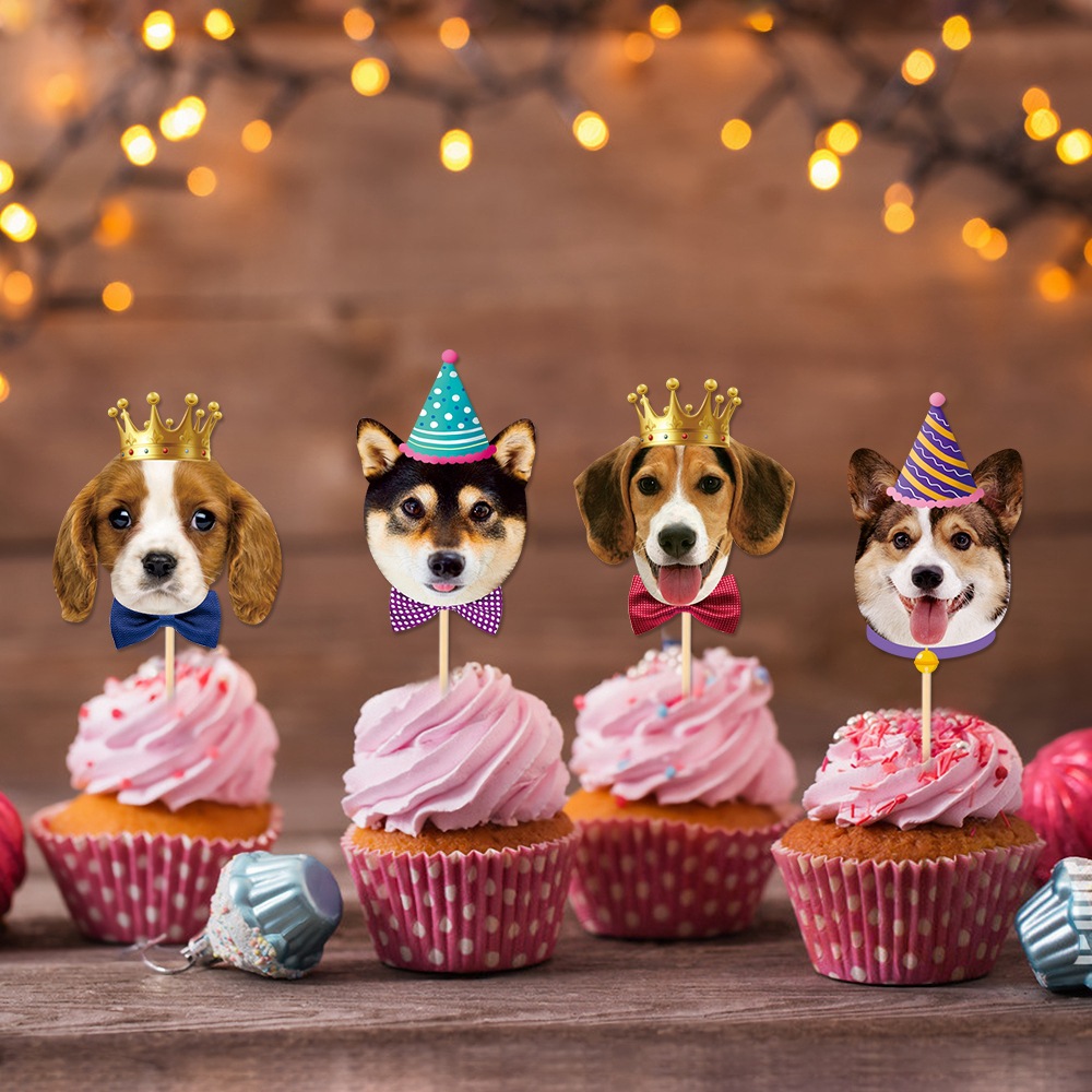 Nuevo producto Tema de perro mascota Fiesta de cumpleaños Decoración de pastel Decoración de cumpleaños Tarjeta de perro Plugin de postre