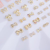 Three dimensional metal nail decoration with bow, Japanese decorations, accessory for nails for manicure, wholesale